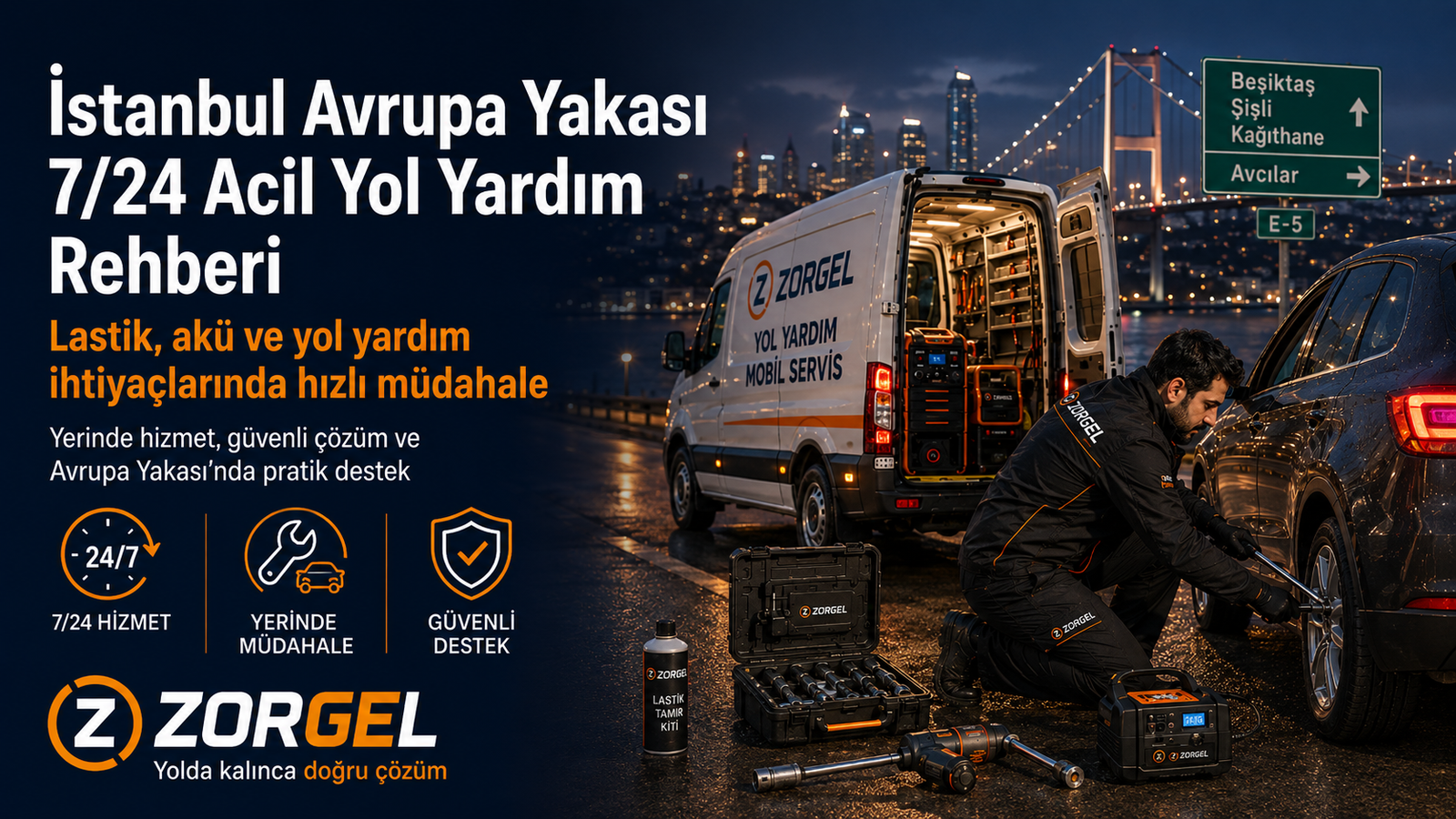 İstanbul Avrupa Yakası 7/24 Acil Yol Yardım Rehberi