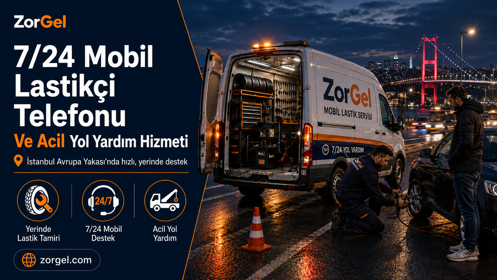 7/24 Mobil Lastikçi Telefonu Ve Acil Yol Yardım Hizmeti