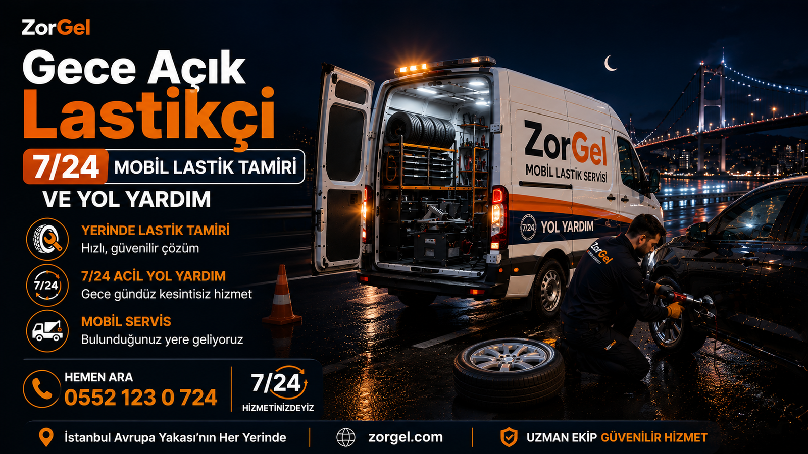 7/24 Mobil Lastikçi En Yakın Yerinde Lastik Tamiri Ve Yol Yardım Servisi