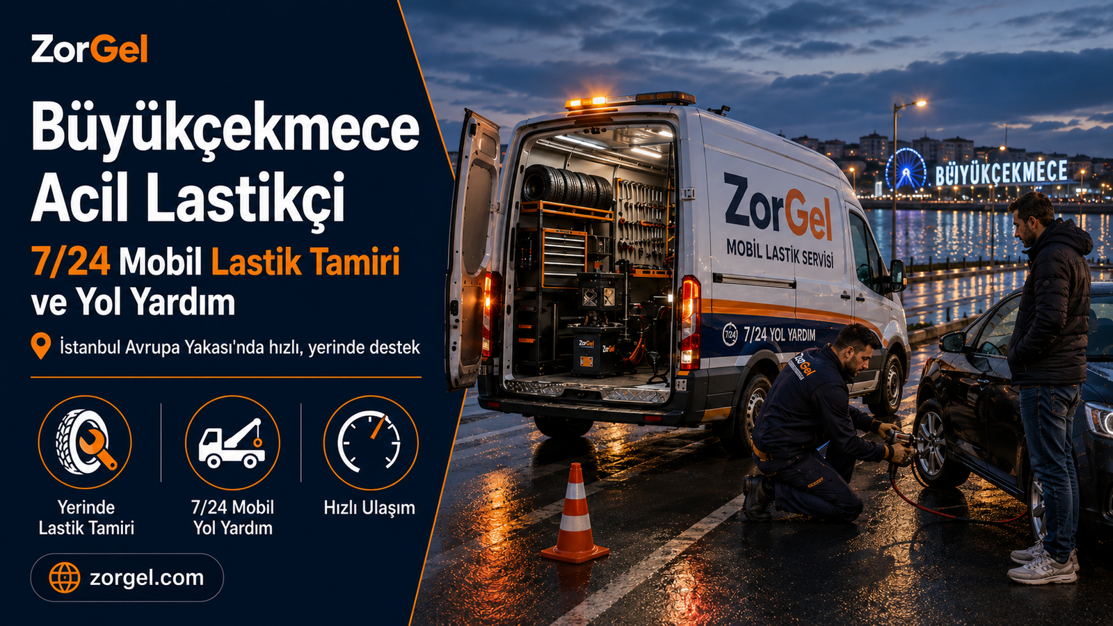 Büyükçekmece Acil Lastikçi - 7/24 Mobil Lastik Tamiri ve Yol Yardım