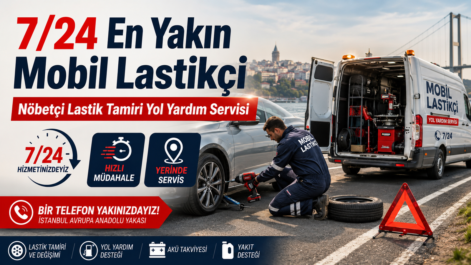 7/24 En Yakın Mobil Lastikçi Ve Nöbetçi Lastik Tamiri Yol Yardım Servisi