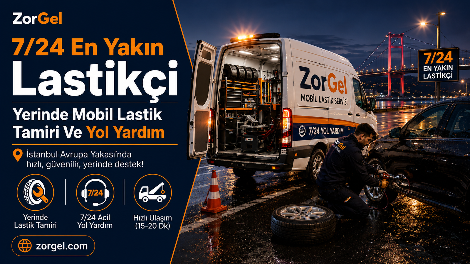 7/24 En Yakın Lastikçi Yerinde Mobil Lastik Tamiri Ve Yol Yardım