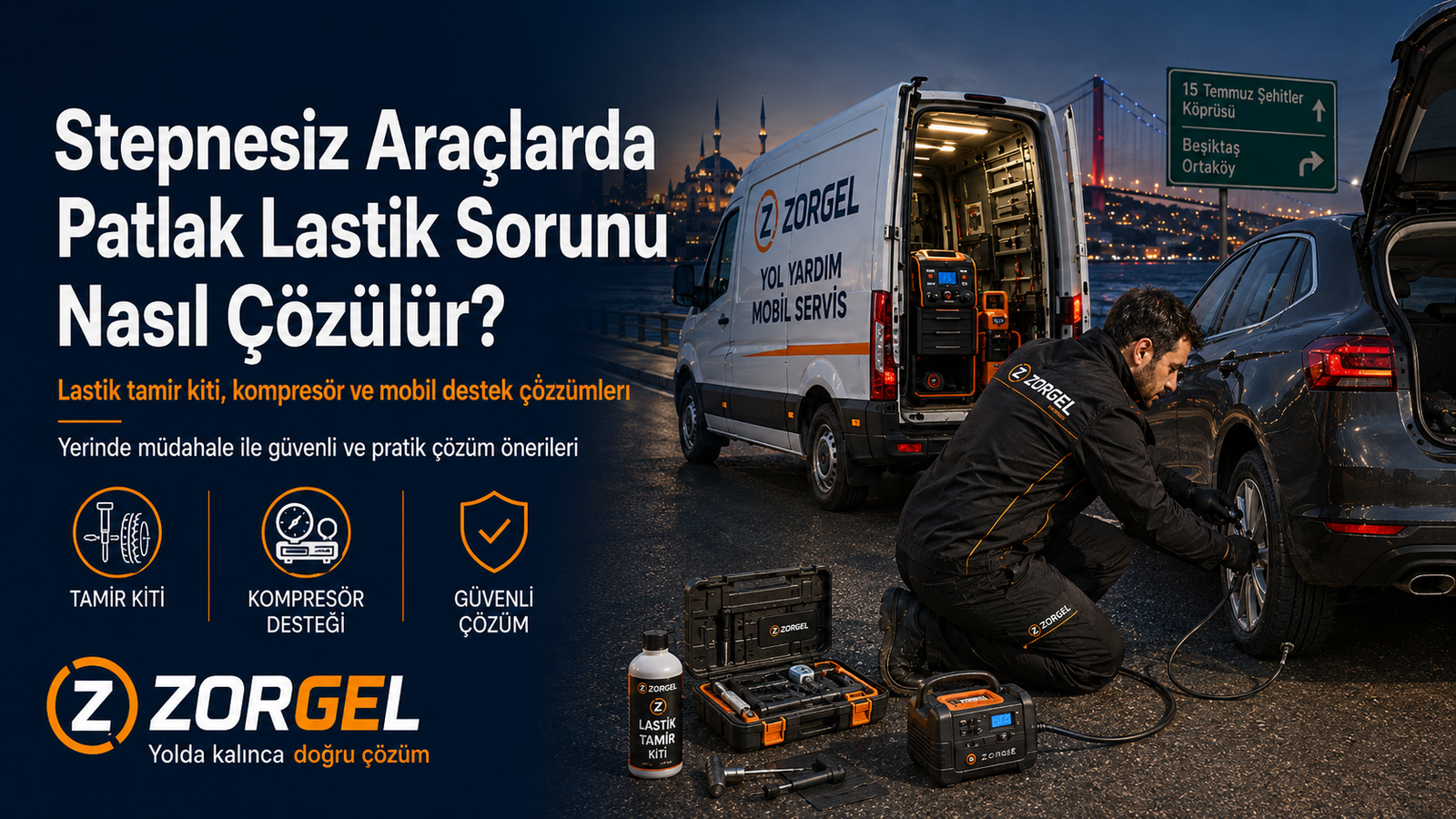 Stepnesiz Araçlarda Patlak Lastik Sorunu Nasıl Çözülür?